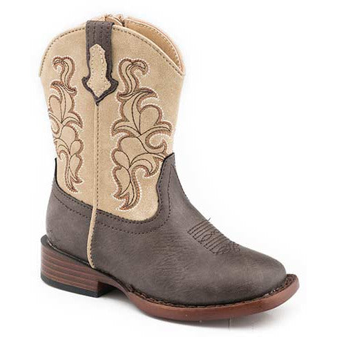 Toddler's Roper Blaze Western Boots Handcrafted Brown - yeehawcowboy