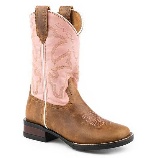 Kid's Roper Monterey Boots Handcrafted Tan - yeehawcowboy