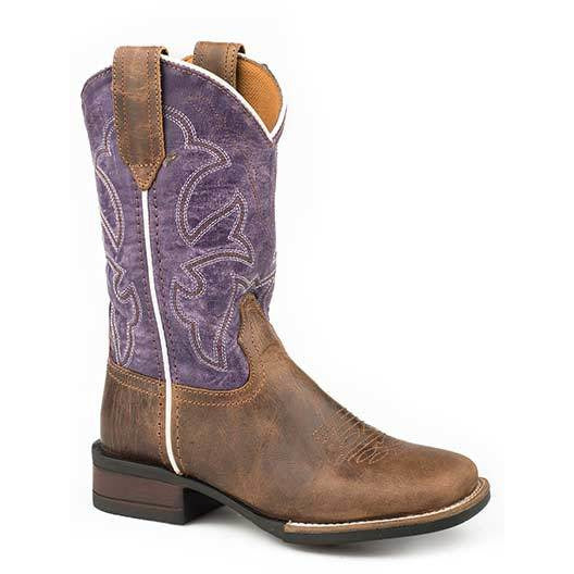 Kid's Roper Monterey Boots Handcrafted Brown - yeehawcowboy