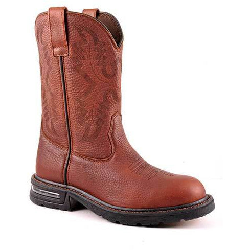 Men's Roper Worker Romeo Boots Handcrafted Brown - yeehawcowboy