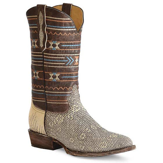 Men's Roper Ritch Lizard Exotic Boots Handcrafted Tan - yeehawcowboy