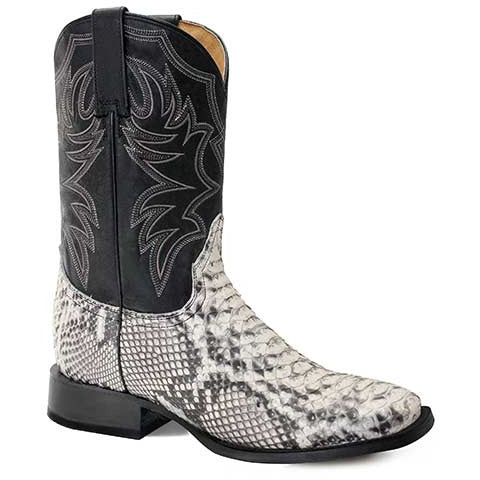 Men's Roper Peyton Python Boots Handcrafted Natural - yeehawcowboy