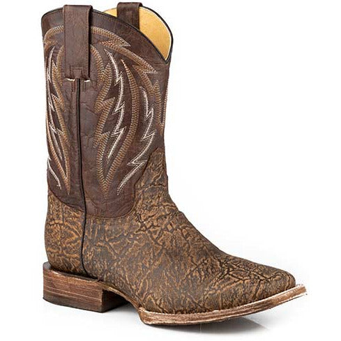 Men's Roper Elephante PRINT Boots Handcrafted Brown - yeehawcowboy