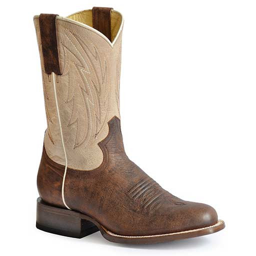 Men's Roper Parker II Leather Boots Handcrafted Brown - yeehawcowboy