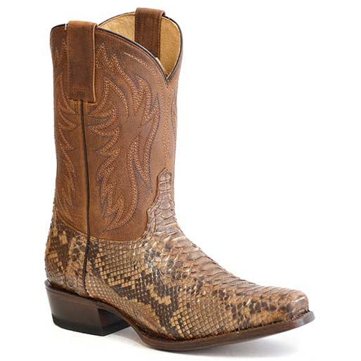 Men's Roper Peyton Python Boots Handcrafted Brown - yeehawcowboy