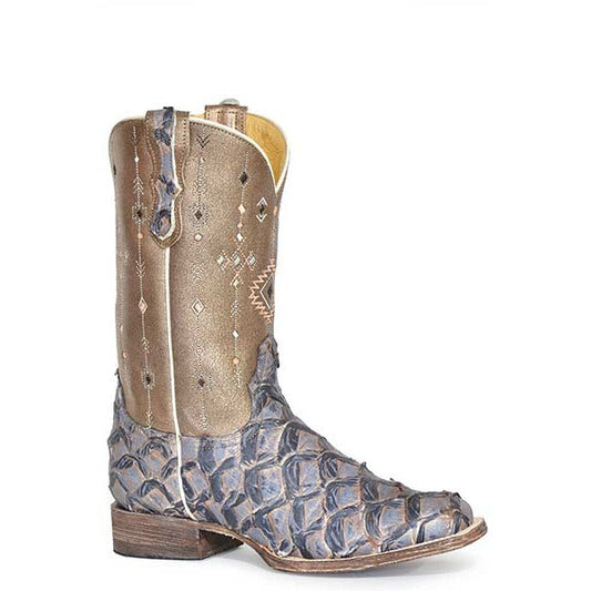 Women's Roper Big Fish Metallic Pirarucu Boots Handcrafted Multi - yeehawcowboy