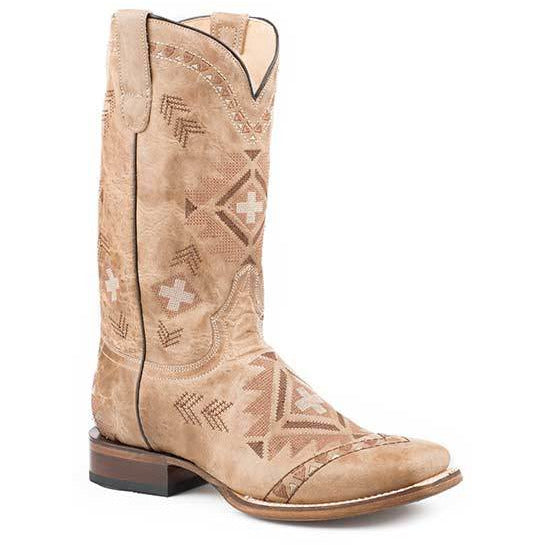 Women's Roper Aiyana Boots Handcrafted Waxy Tan - yeehawcowboy