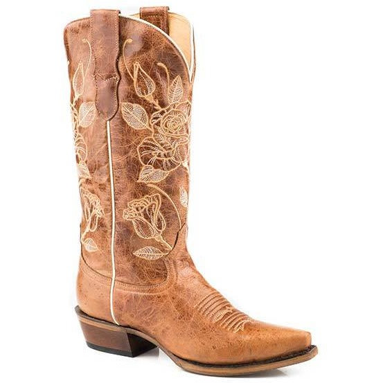 Women‚Äôs Roper Desert Rose  Boots Handcrafted Brown - yeehawcowboy