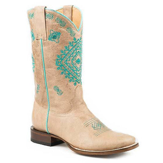 Women's Roper Bluebird Boots Handcrafted Tan - yeehawcowboy