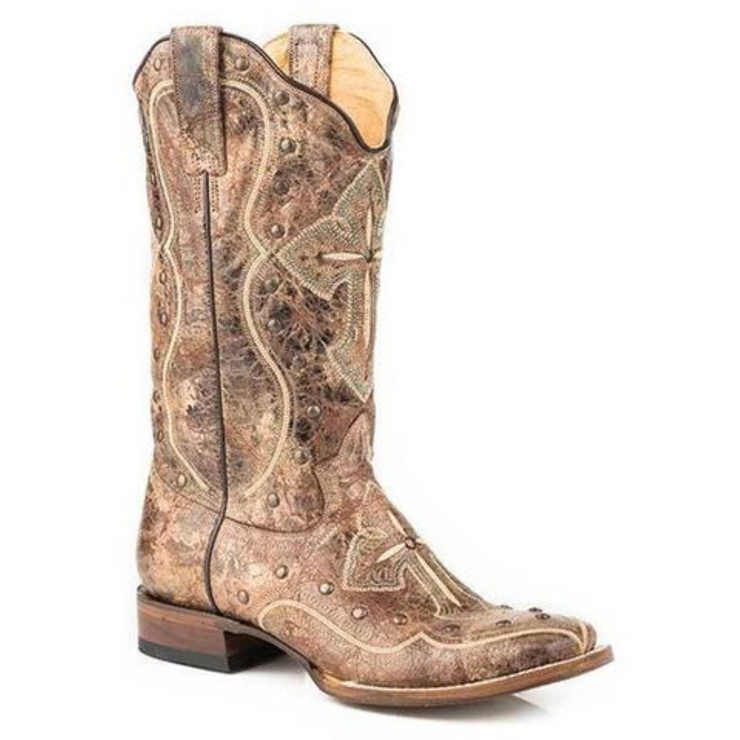 Women‚Äôs Roper Pure Square Toe  Boots Handcrafted Brown - yeehawcowboy