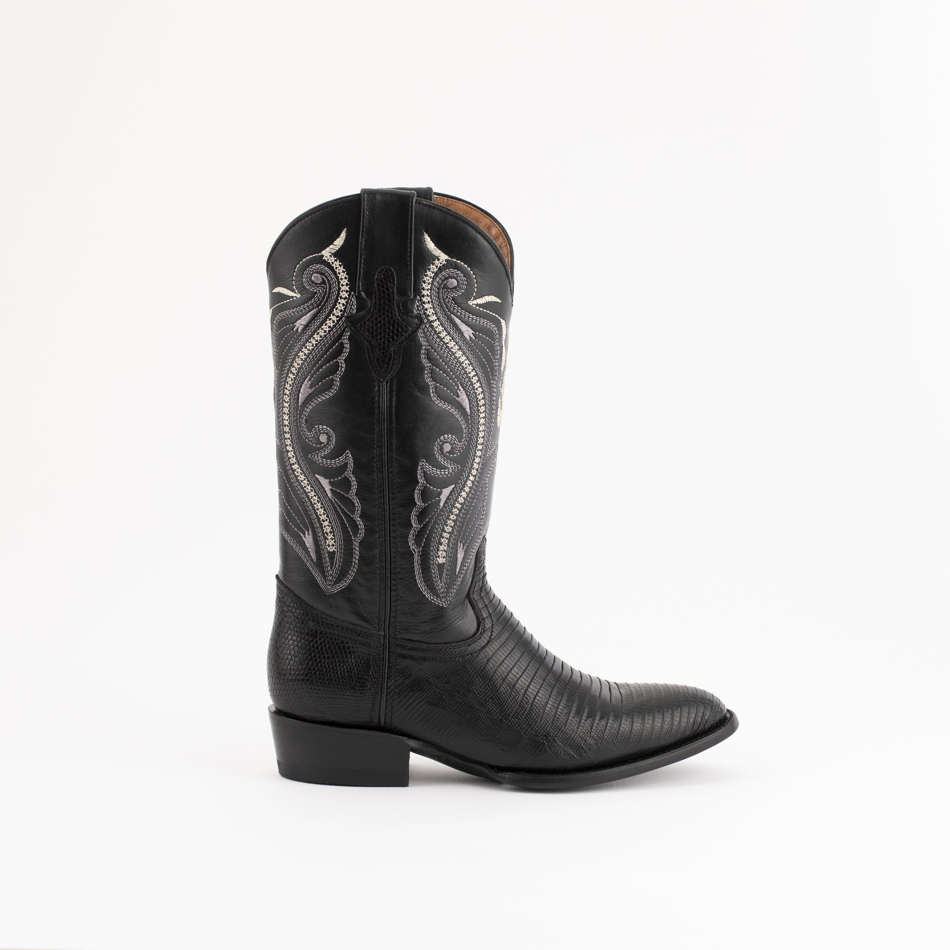 Men's Ferrini Taylor Teju Lizard Boots Handcrafted Black - yeehawcowboy