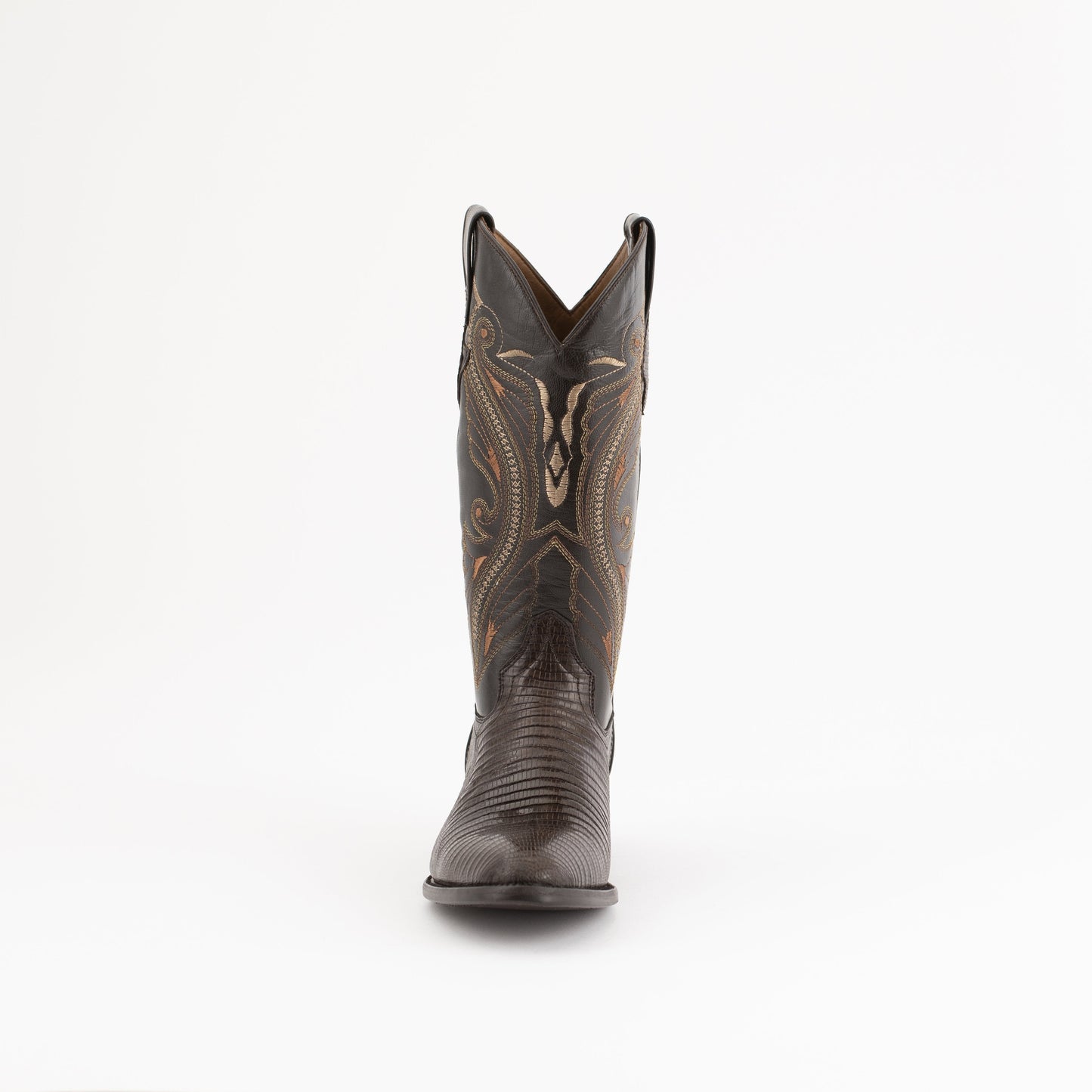 Men's Ferrini Taylor Teju Lizard Boots Handcrafted Chocolate - yeehawcowboy