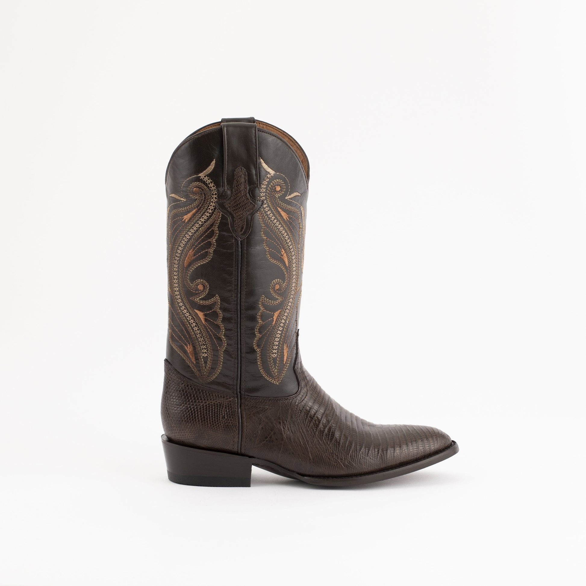 Men's Ferrini Taylor Teju Lizard Boots Handcrafted Chocolate - yeehawcowboy