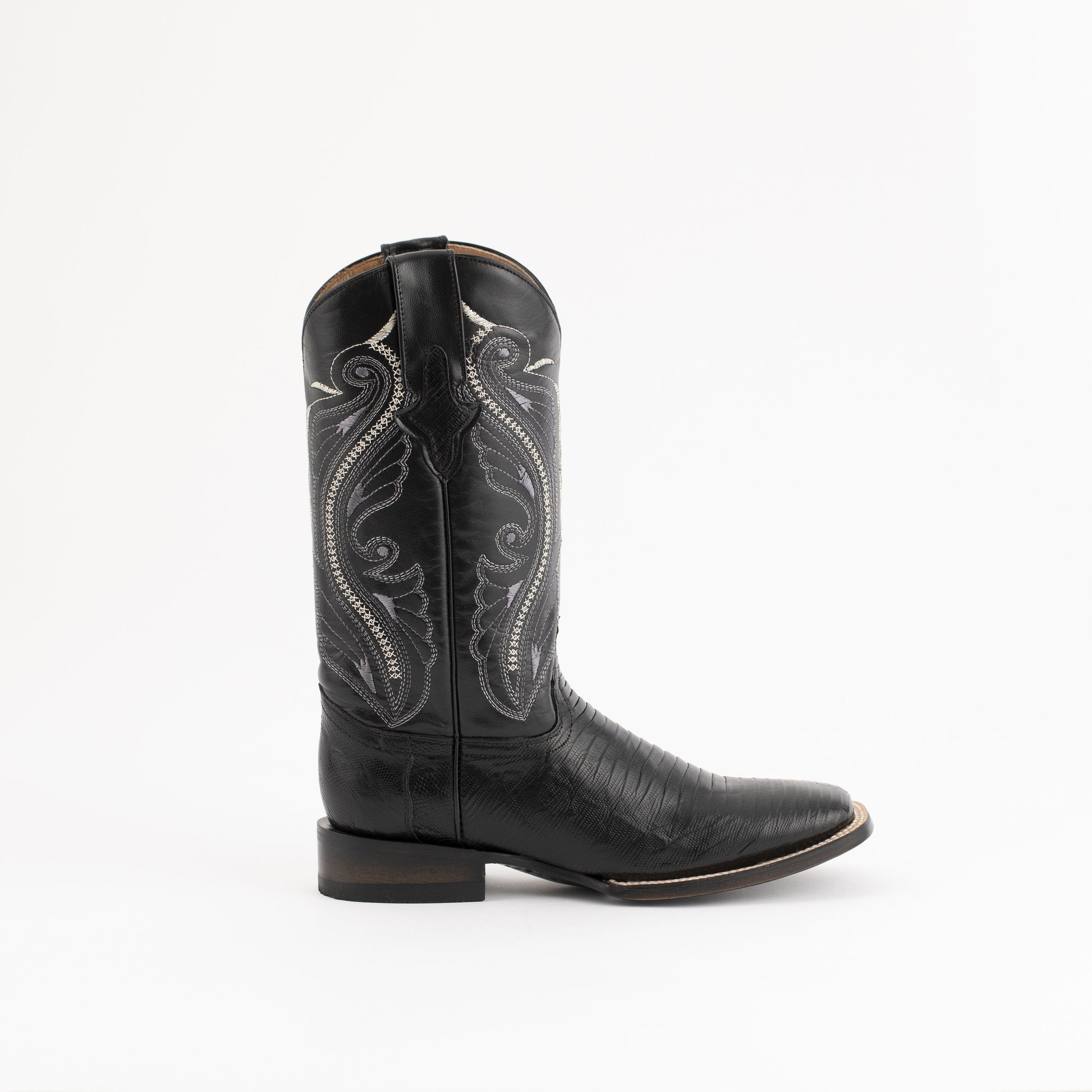 Men's Ferrini Taylor Teju Lizard Boots Handcrafted Black - yeehawcowboy