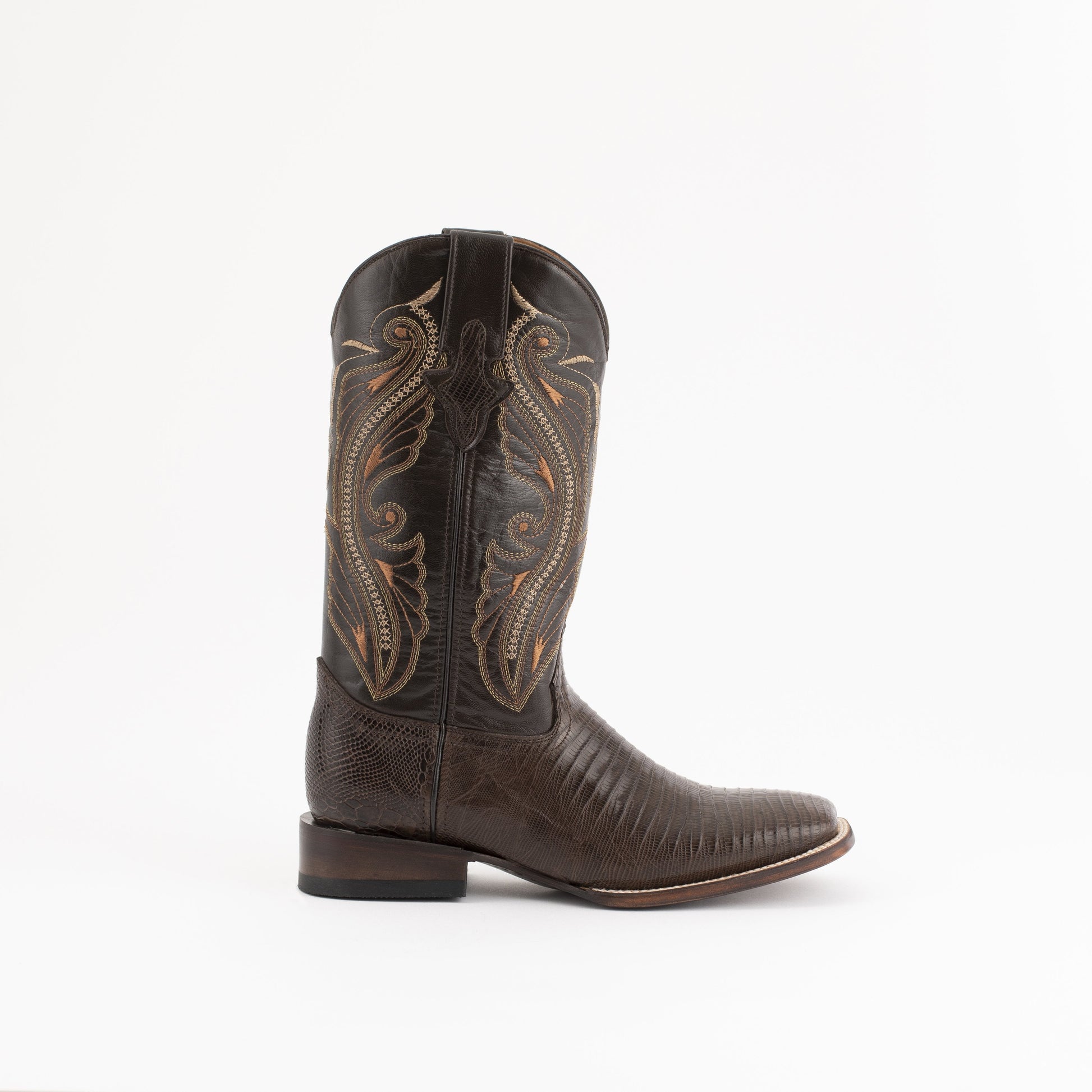 Men's Ferrini Taylor Teju Lizard Boots Handcrafted Brown - yeehawcowboy