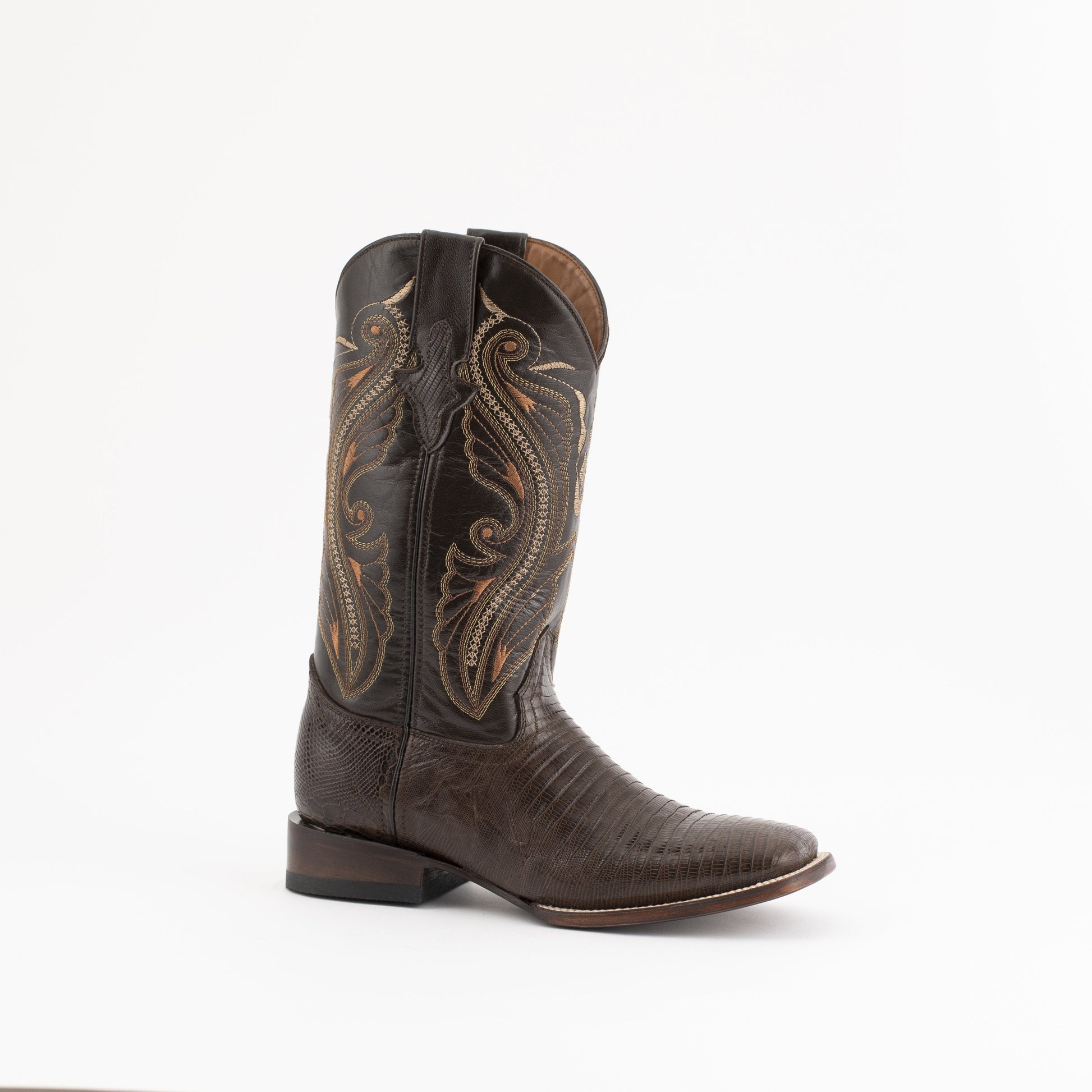 Men's Ferrini Taylor Teju Lizard Boots Handcrafted Brown - yeehawcowboy