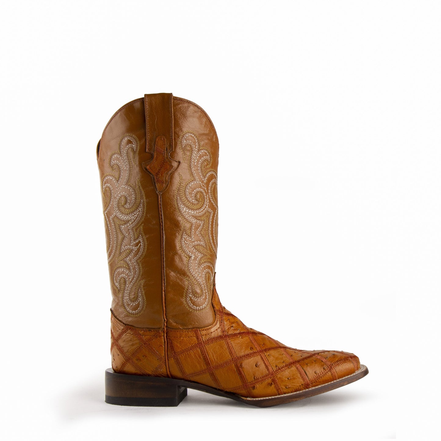 Men's Ferrini Pinto Ostrich Boots Handcrafted Cognac - yeehawcowboy