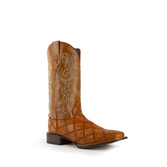 Men's Ferrini Pinto Ostrich Boots Handcrafted Cognac - yeehawcowboy