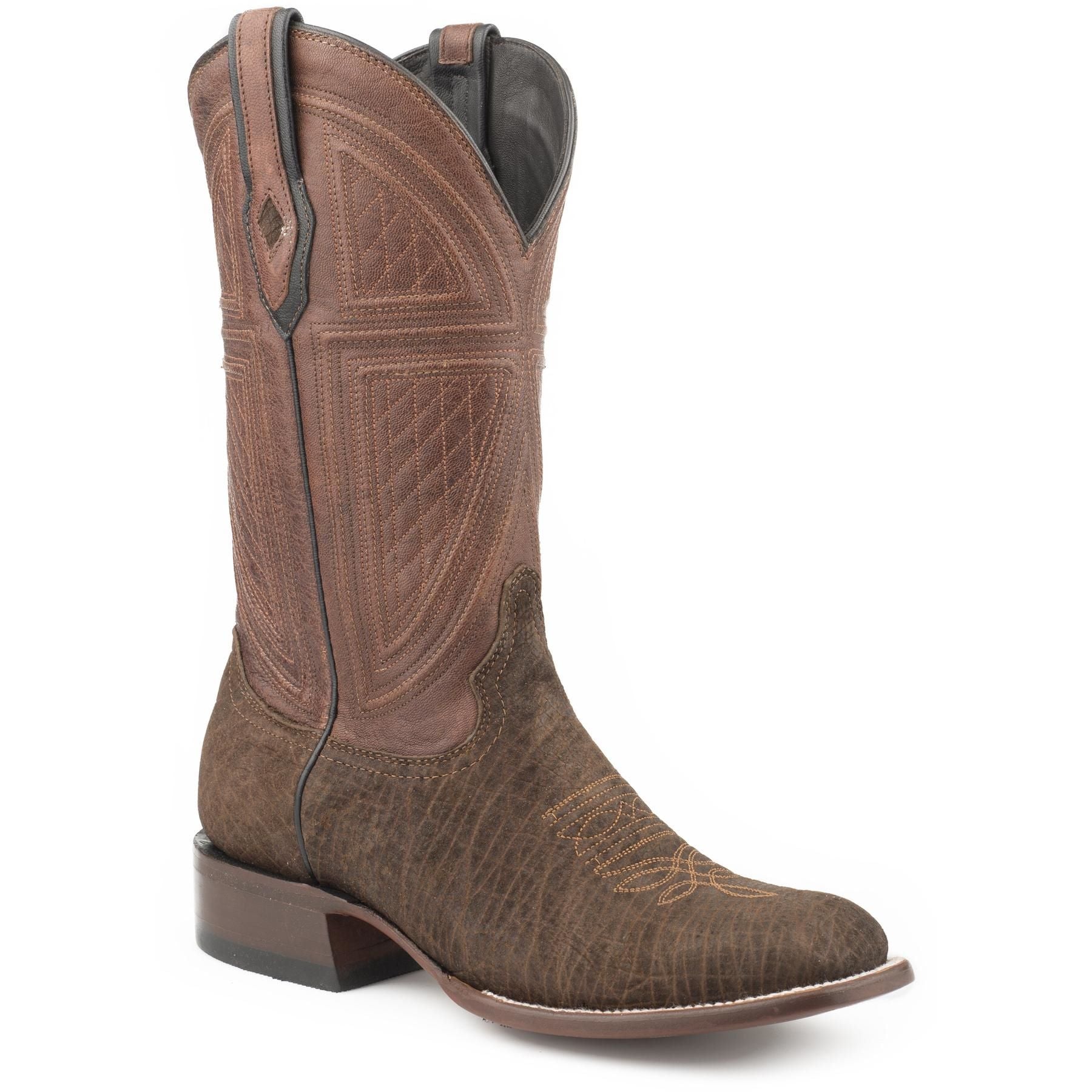 Men's Stetson Plentywood Genuine Hippo Boots Handcrafted JBS Collection Brown - yeehawcowboy