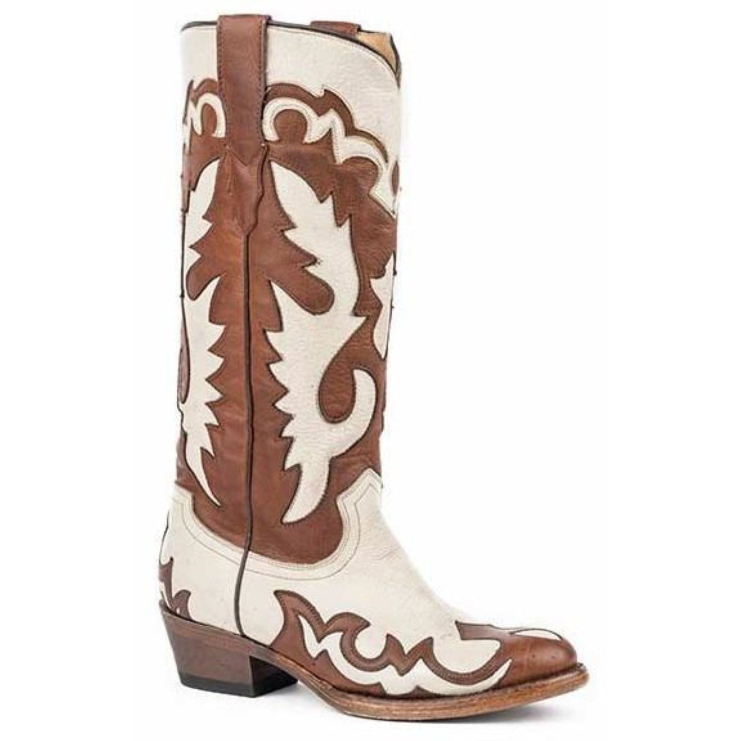 Women's Stetson Sabra Boots Vintage Round Toe Handmade Brown - yeehawcowboy