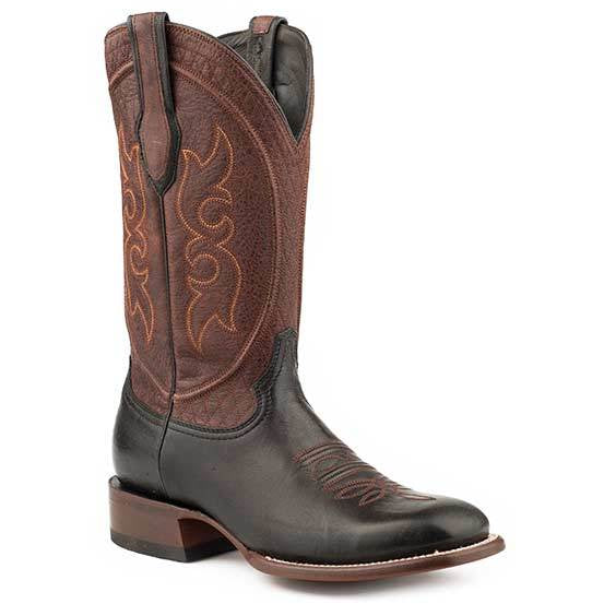 Men's Stetson Bridger Black Goat Boots Handcrafted JBS Collection Black - yeehawcowboy