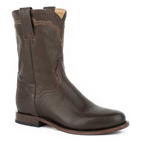 Men's Stetson Puncher Goat Leather Boots Handcrafted Brown - yeehawcowboy