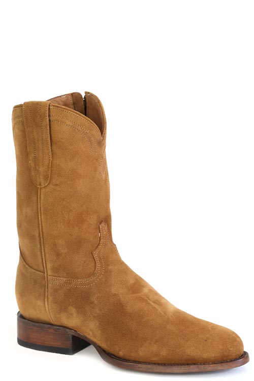 Botas Stetson Cash Roper para hombre con punta redonda, hechas a mano, color tostado