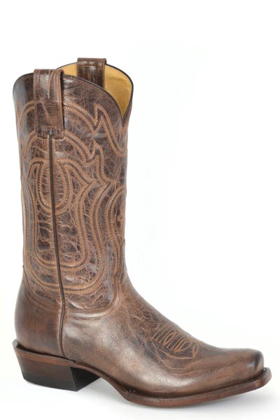 Botas Stetson Garrett para hombre con punta estrecha, hechas a mano en marrón