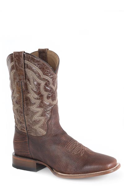 Men's Stetson Logan Boots Square Toe Handcrafted Brown