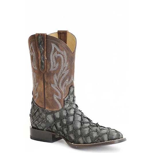 Men's Stetson Predator Pirarucu Tru-x System Boots Handcrafted Gray - yeehawcowboy