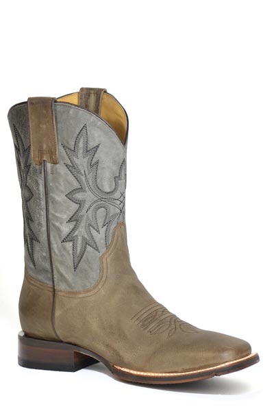 Botas Stetson Carson para hombre con punta cuadrada, hechas a mano en marrón