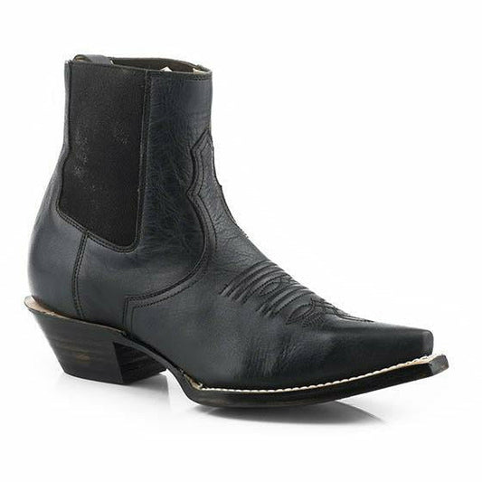 Women's Stetson Everly Leather Boots Handcrafted Black - yeehawcowboy