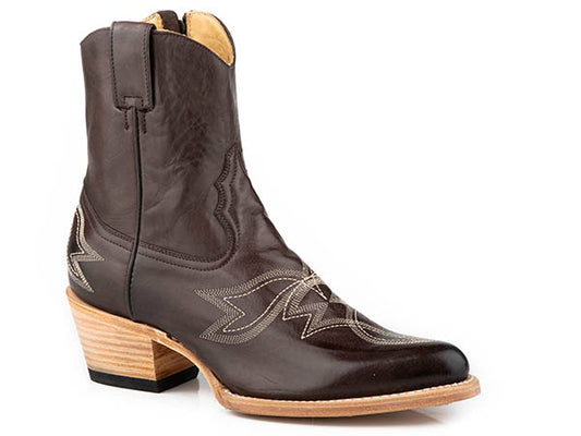 Botas de piel con punta estrecha para mujer Stetson Piper hechas a mano en marrón