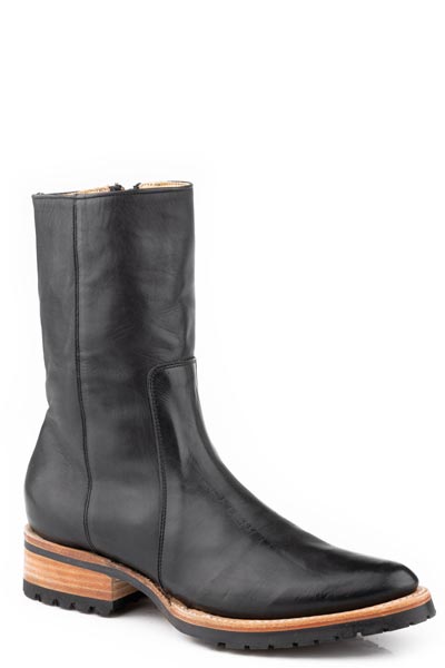 Botas de piel con punta estrecha Jenna de Stetson para mujer, hechas a mano, color negro