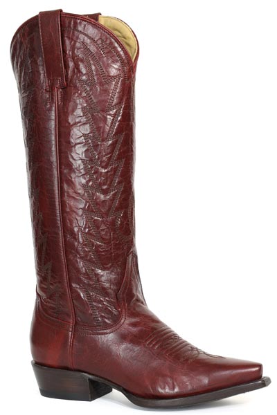 Women's Stetson Dove Goat Boots Snip Toe Handcrafted Red