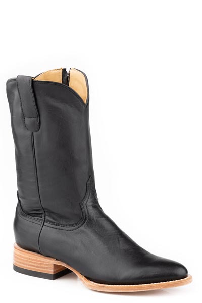 Botas de piel para mujer Stetson Sunday con punta redonda, hechas a mano, color negro