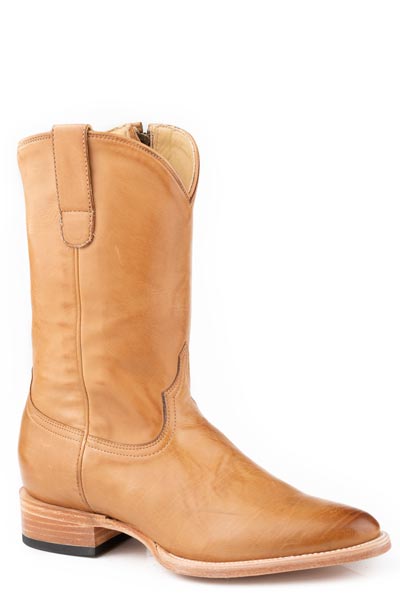 Botas de piel para mujer Stetson Sunday con punta redonda, hechas a mano en marrón