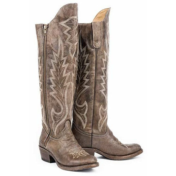 Women's Stetson Cam Boots Round Toe Handmade Brown - yeehawcowboy