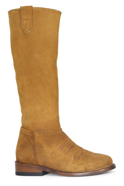 Botas de piel Lana de Stetson para mujer, punta redonda, hechas a mano, color tostado