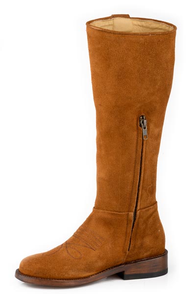 Botas de piel Lana de Stetson para mujer, punta redonda, hechas a mano, color tostado