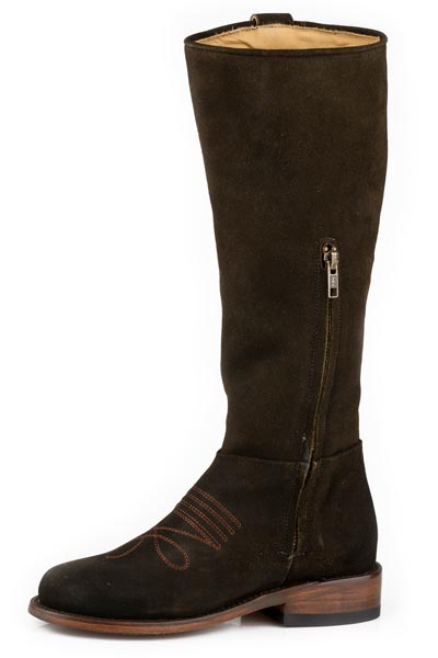 Botas de piel Lana de Stetson para mujer, punta redonda, hechas a mano, color oliva