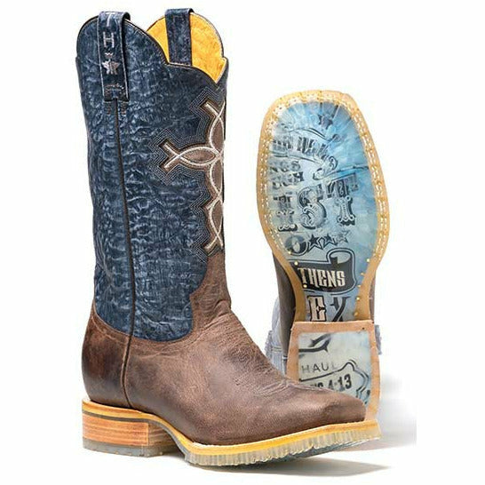 Men's Tin Haul Ichtusacross Boots with Strength Lug Sole Handcrafted Brown - yeehawcowboy