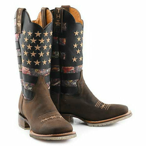 Men's Tin Haul Open Season Boots Deer Hunter Lug Sole Handcrafted Brown - yeehawcowboy