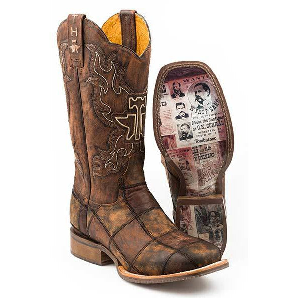 Men's Tin Haul Dead Or Alive Boots with Wanted Sole Handcrafted Cognac - yeehawcowboy