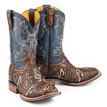 Men's Tin Haul Country Sound Boots Handcrafted Brown - yeehawcowboy