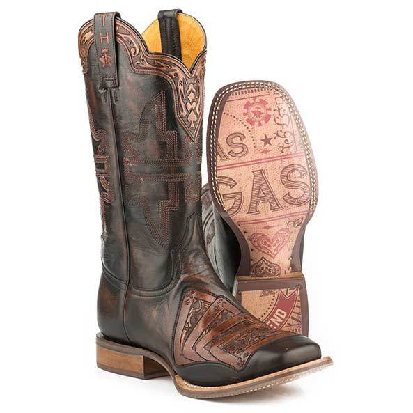 Men's Tin Haul 4 Kings Boots With Gambling Legend Sole Handcrafted Black - yeehawcowboy