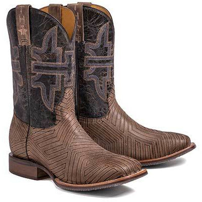 Men's Tin Haul Rowdy Boots with American Rodeo Sole Handcrafted Tan - yeehawcowboy