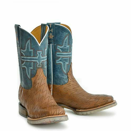 Men's Tin Haul Bolt Boots Lightning Bolt Sole Handcrafted Brown - yeehawcowboy