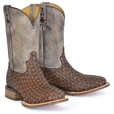 Men's Tin Haul Ripples Boots with Raisin' Hell Sole Handcrafted Tan - yeehawcowboy