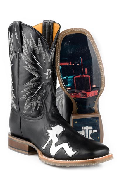 Men's Tin Haul Cowgirl Boots with Keep On Tuckin Sole Handcrafted Black